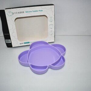 Grabease Silicone Suction Plate for Baby/Toddler, Set of 3 Self Feeding, 6 Secti